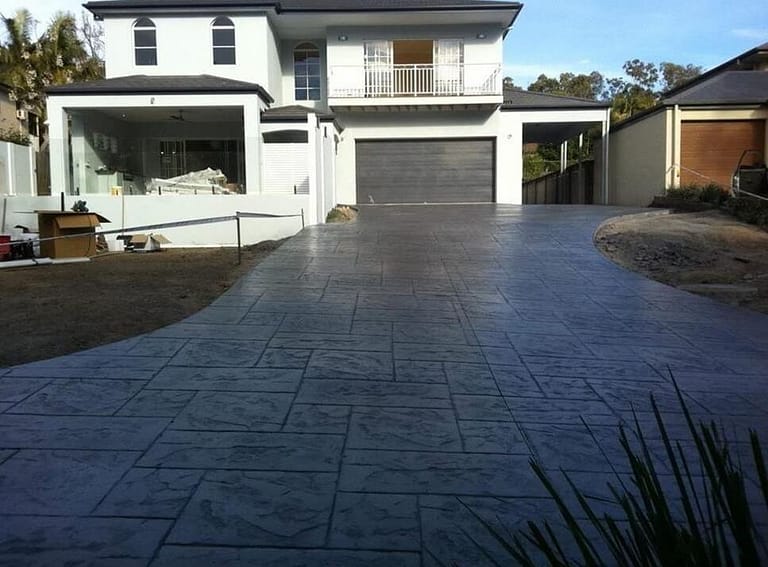 stencilled concrete driveway